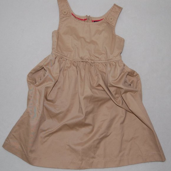 GAP Girls Size M (8), Khaki Jumper Dress with Side Pockets - Picture 1 of 8